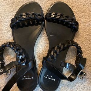 Authentic Black Givenchy Jelly Chain Sandal